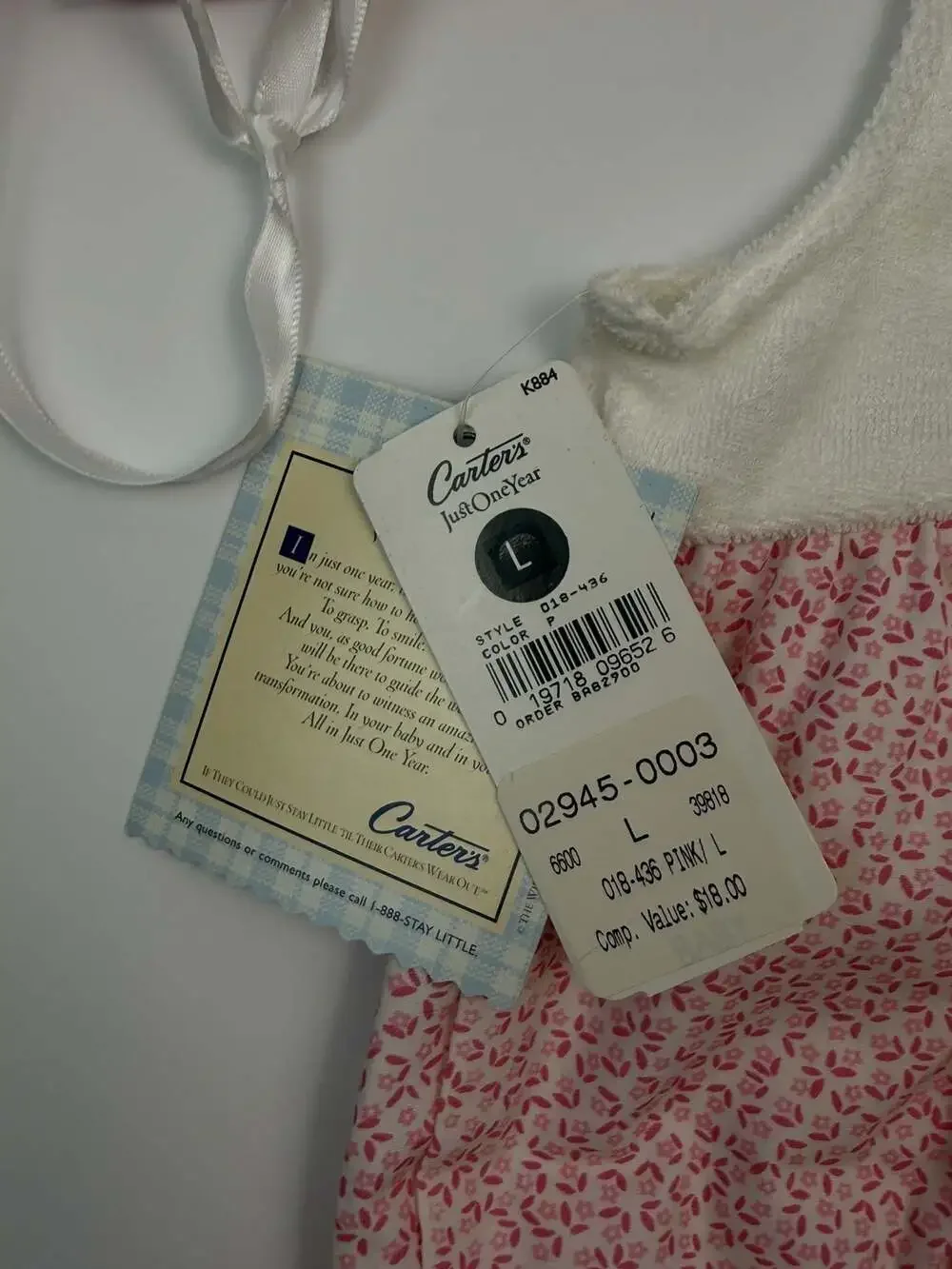 Vintage Carter’s Baby Girl 6-9 Month Bear Bunny Romper Outfit with Bonnet AS IS